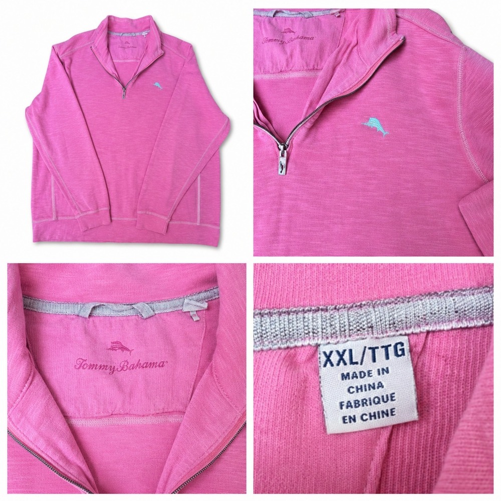 Tommy Bahama Pullover Men's XXL pink 1/4 Zip